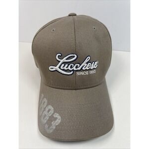 Lucchese Flexfit Cap Embroidered Logo Gray Structured Hat L-XL